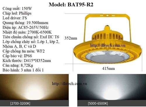 Đèn led chống cháy nổ 150W