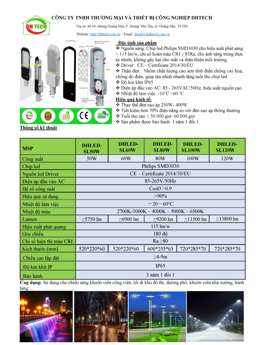 đèn led đường phố 50w-120w