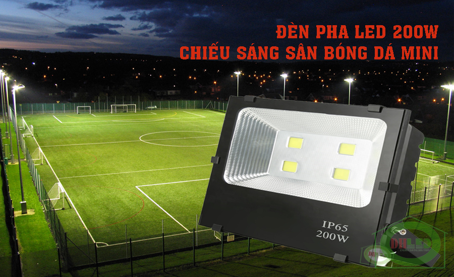 Đèn pha led 200w chiếu sáng sân bóng đá mini