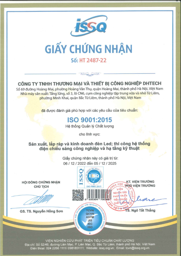 Công ty Dhtech đạt chứng nhận ISO 9001:2015